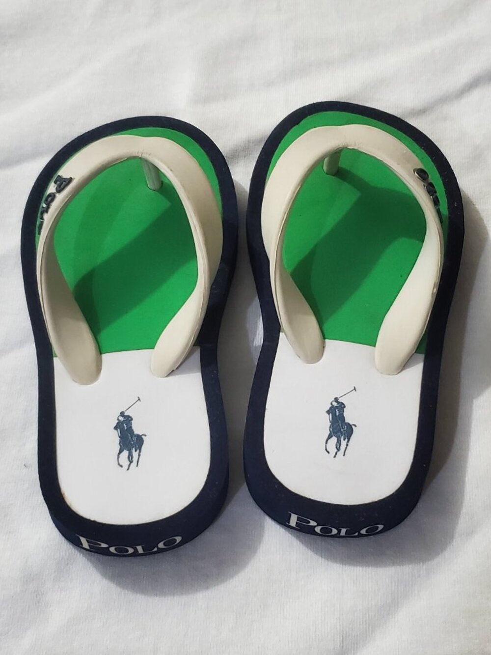 Polo Ralph Lauren Kids summer Flip Flop classic white/navy/green slipper
